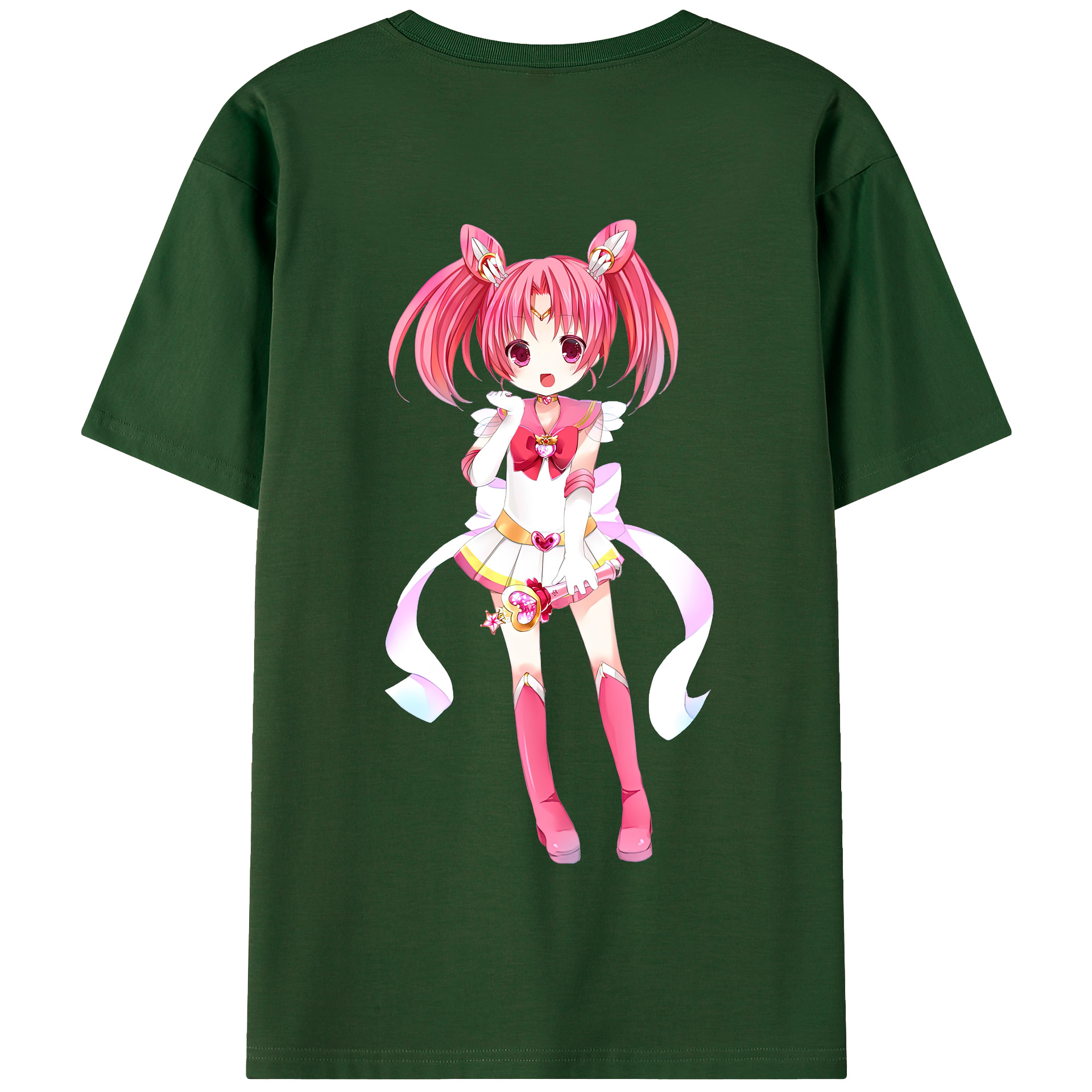 （画像用） 美少女戦士セーラームーン ちびうさ Sailor Moon Chibiusa Tsukino Usagi Small Lady Serenity 綿100％半袖Tシャツ（背面プリント）